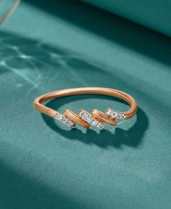 Rose Gold-Plated Crystal Open Ring