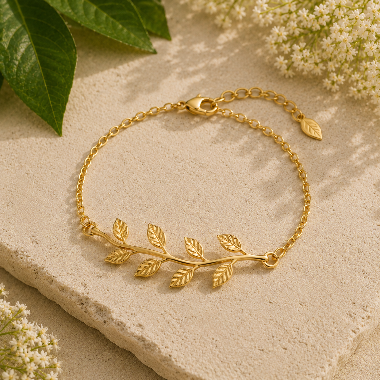 GOLD PLATED  LEAF BRACLETS
