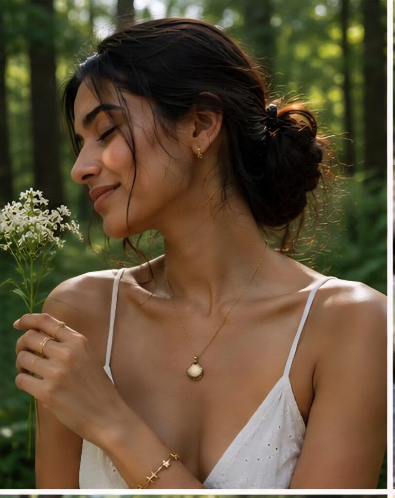 Gold leaf necklace